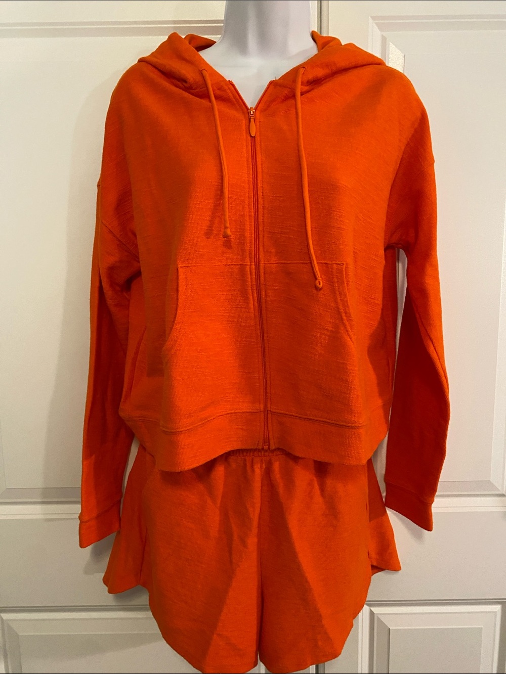 Old Navy Bright Orange Hoodie & Shorts Set
